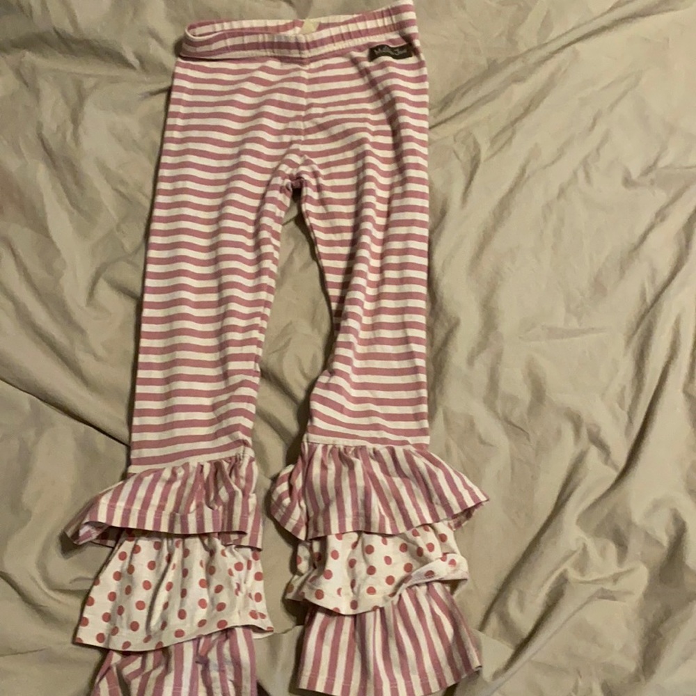 Matilda Jane Sz 6  Pants Pink Stripe/Polka Dot